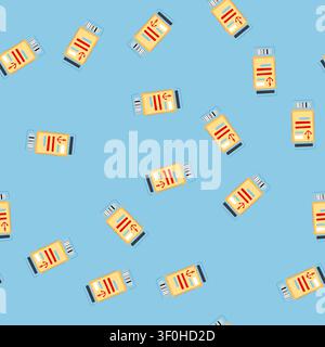 pattern card cruise ship ticket cartoon. vacation tour, boarding trip, destination board card cruise ship ticket sign. seamless vector illustration Stock Vector