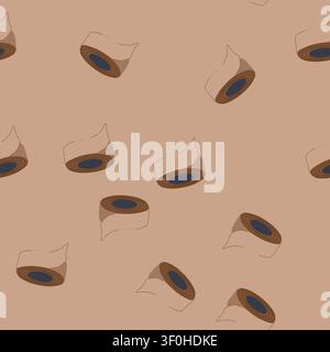 pattern grunge duct tape cartoon. torn strip, label band, repair sticker grunge duct tape sign. seamless vector illustration Stock Vector
