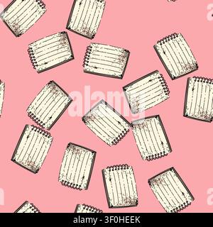 pattern writing notepad hand drawn. jot memo, list organize, save document writing notepad vector sketch illustration Stock Vector