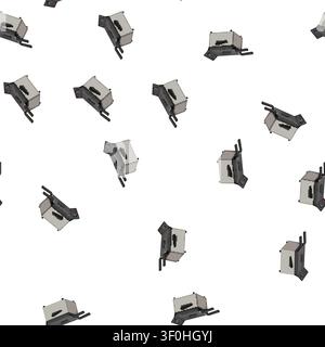 pattern hot fryer air cartoon. hot fryer air sign vector Stock Vector