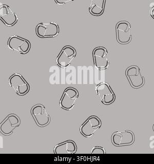 seamless pattern safety carabiner clip cartoon. security tool, clasp extreme, mountaineering rope safety carabiner clip sign vector Stock Vector