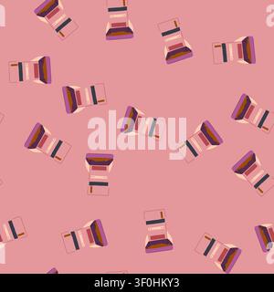 pattern programmable automatic pet feeder cartoon. timer dispenser, food control, digital cat programmable automatic pet feeder sign. seamless vector Stock Vector