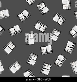 seamless pattern calendar desk organizer cartoon. paper stand, acrylic calender, mock plastic calendar desk organizer sign vector Stock Vector