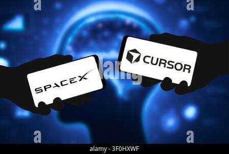 Spacex and Cursor Stock Photo