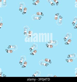 seamless pattern outdoor water filter cartoon. outdoor water filter sign vector Stock Vector
