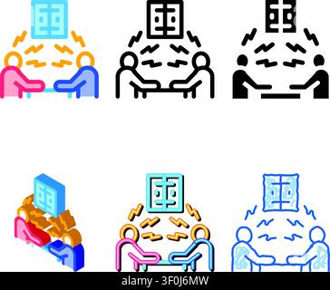 consumer looks outrage icon vector. consumer outrage sign. color symbol Stock Vector