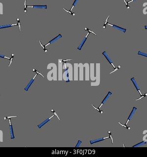seamless pattern tools masons hammer cartoon. building masonry, carpentry craftsmanship, trade site tools masons hammer sign vector Stock Vector