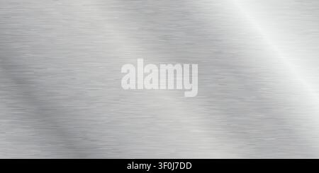 Metalic hairline stainless texture background. Abstract gradient bright and shiny light reflection brushed steel metal texture. Illustration for backg Stock Vector