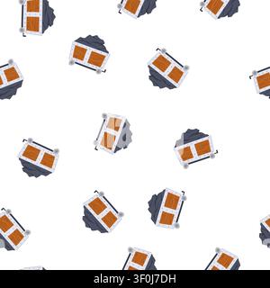 pattern industry coal wagon cartoon. mining freight, car locomotive, cargo haulage industry coal wagon sign. seamless symbol vector illustration Stock Vector