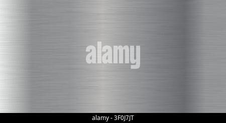 Metalic hairline stainless texture background. Abstract gradient bright and shiny light reflection brushed steel metal texture. Illustration for backg Stock Vector
