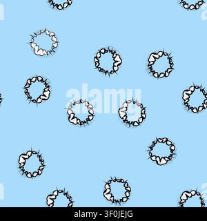 seamless pattern tail comic speech bubble cartoon. burst whisper, thought exclamation, question strip tail comic speech bubble sign vector Stock Vector