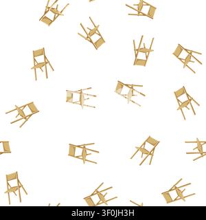 pattern furniture folding chair cartoon. furniture folding chair sign vector Stock Vector