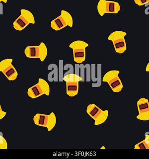 pattern line helmet welding cartoon. factory man, machine outline, pipe plant line helmet welding sign. seamless vector illustration Stock Vector