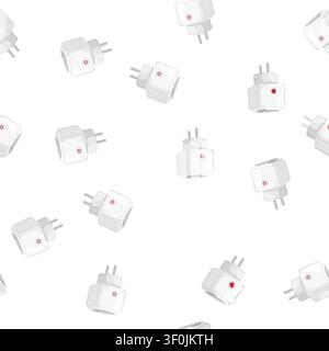 pattern electric smar plug cartoon. electric smar plug sign vector Stock Vector