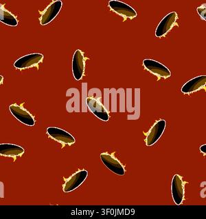 seamless pattern space fire game button cartoon. gui menu, kit play, bar spaceship space fire game button sign vector Stock Vector