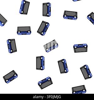 pattern Plastic toolbox providing essential storage for hand tools and equipment, symbolizing repair, maintenance, and diy projects for various profes Stock Vector