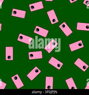 seamless pattern portable power bank wireless cartoon. fast charging, compact efficient, usb qi portable power bank wireless sign vector Stock Vector