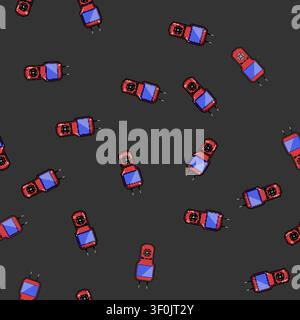seamless pattern tool car diagnostic scanner cartoon. engine scan, computer vehicle, check system tool car diagnostic scanner sign vector Stock Vector