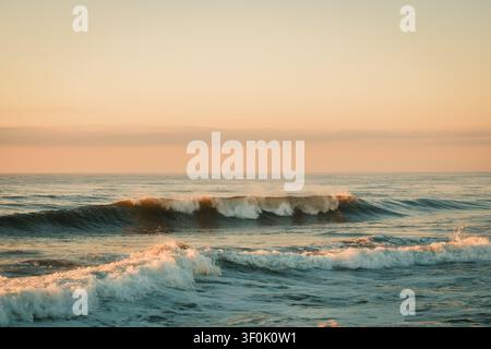 Waves in the Atlantic Ocean, Belmar, New Jersey Stock Photo