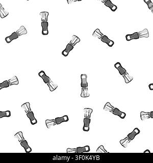 pattern bag zipper puller cartoon. fashion fasteners, line textile, apparel collection bag zipper puller sign vector Stock Vector