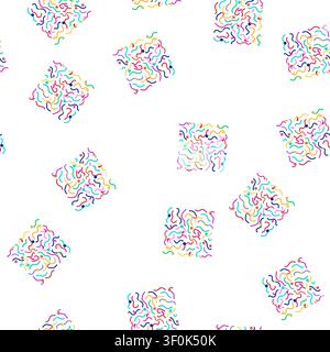 pattern Vibrant abstract confetti and wavy lines in bright colors form a festive, modern background for party invites, celebrations, gift wrap, banner Stock Vector