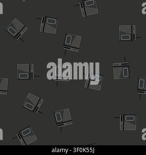 seamless pattern integration charging mouse pad wireless cartoon. desk workspace, gadget accessory, modern sleek integration charging mouse pad wirele Stock Vector
