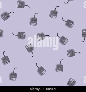 pattern dock multi device charging station cartoon. hub power, usb portable, stand technology dock multi device charging station sign. seamless vector Stock Vector