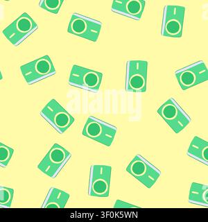 pattern fast power bank wireless cartoon. slim sleek, durable efficient, compact high fast power bank wireless sign. seamless vector illustration Stock Vector