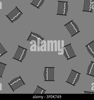 seamless pattern metal park fence cartoon. vinyl chainlink, maintenance installation, height style metal park fence sign vector Stock Vector