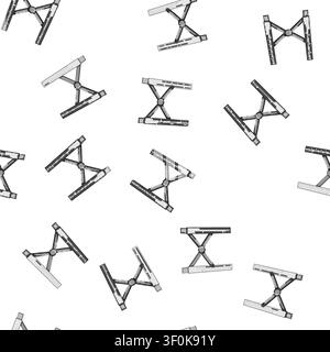 pattern work laptop stand cartoon. executive using, african office, happy leader work laptop stand sign vector Stock Vector