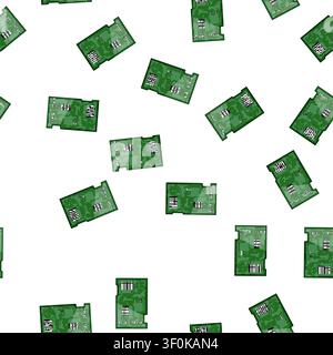 pattern microchip microcontroller cartoon. arduino abstract, pcb motherboard, science board microchip microcontroller sign vector Stock Vector