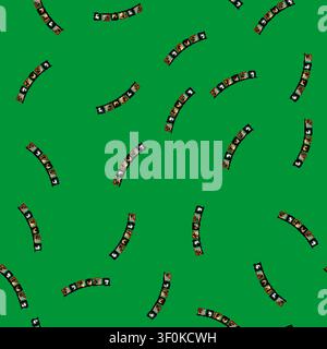 seamless pattern festive halloween garland cartoon. autumn eerie, haunted ghostly, witchy pumpkin festive halloween garland sign vector Stock Vector