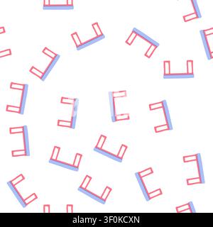 pattern modern bench bedroom cartoon. modern bench bedroom sign. seamless symbol vector illustration Stock Vector