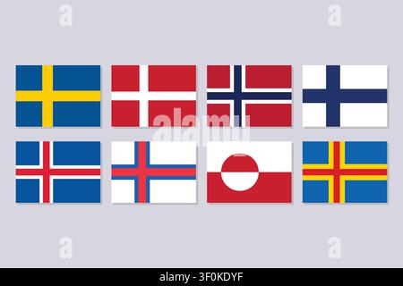 Flag of Scandinavian Countries Vector Illustration Stock Vector