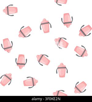 pattern milk sippy cup cartoon. milk sippy cup sign vector Stock Vector