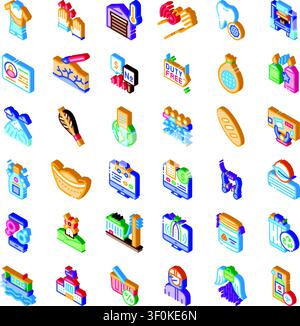A 3D isometric icon set illustrating agentic AI concepts, enterprise ...
