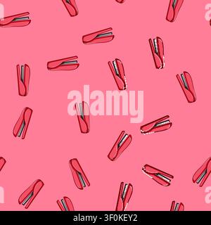 seamless pattern industrial stapler cartoon. work storage, equipment construction, distribution factory industrial stapler sign vector Stock Vector