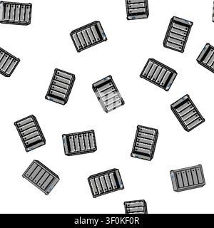 pattern Network attached storage server providing centralized data storage, backup, and file sharing solutions for home, small office, and business en Stock Vector