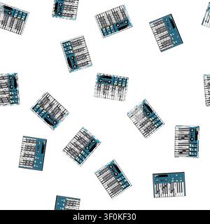 pattern music synthesizer audio cartoon. music synthesizer audio sign vector Stock Vector