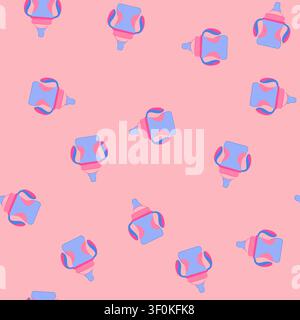 pattern baby sippy cup cartoon. toddler bottle, kid water baby sippy cup sign. seamless vector illustration Stock Vector