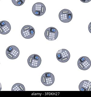 pattern iris biometric security device cartoon. face palm, hand vein, scanner technology iris biometric security device sign. seamless symbol vector i Stock Vector