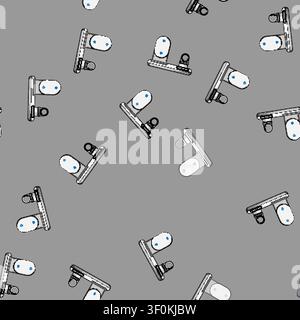 seamless pattern desktop multi device charging station cartoon. fast smcompact, travel power, adapter cable desktop multi device charging station sign Stock Vector