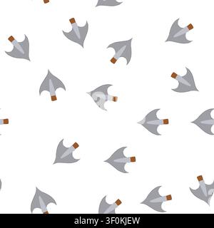 pattern archaeology arrowhead cartoon. excavation spear, projectile chert, obsidian quartz archaeology arrowhead sign. seamless symbol vector illustra Stock Vector
