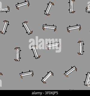 seamless pattern pediatric hospital bed cartoon. icu mattress, rails headboard, footboard wheels pediatric hospital bed sign vector Stock Vector