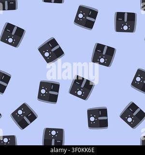 pattern cook fryer cooking cartoon. kitchen air, fry hot, heat kitchenware cook fryer cooking sign. seamless vector illustration Stock Vector