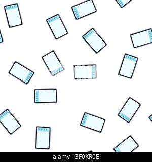 pattern screen interactive smartboard cartoon. school classroom, digital class, projector display screen interactive smartboard sign. seamless symbol Stock Vector