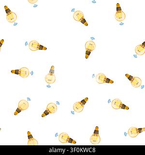 pattern technology smart light bulb cartoon. technology smart light bulb sign vector Stock Vector