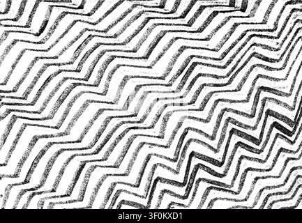 Seamless, black and white, dynamic zigzag, chevron pattern. Hand drawn graphics, imitating crayon or pencil sketch. Ideal for children's apparel, pack Stock Photo