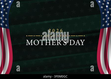 Commemorating Love and Loss Gold Star Mothers Day 2026 Stock Vector