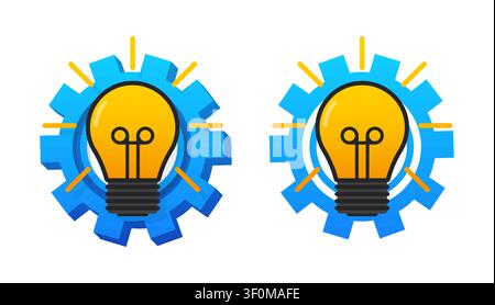 Lightbulb and gear representing innovation and creative process Stock Vector